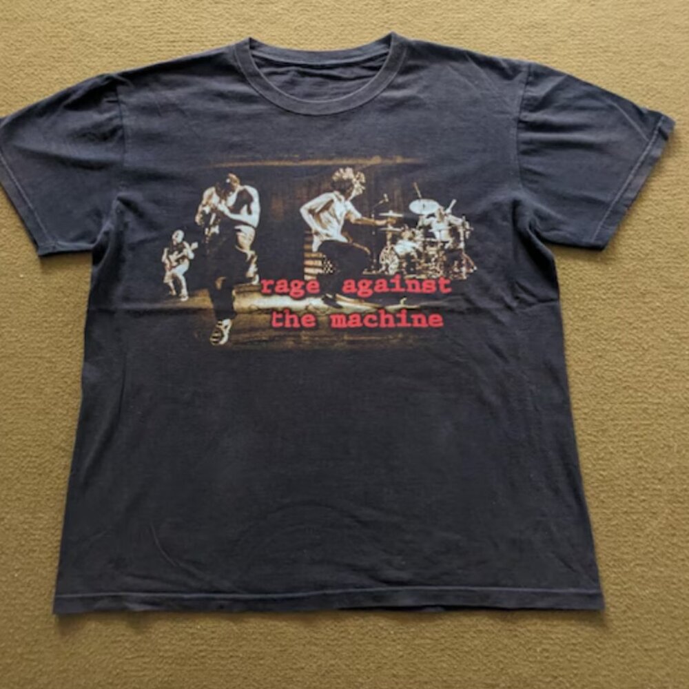 Rage Against The Machine Live Concert Graphic Band T-Shirt Black Rock Metal Tee
